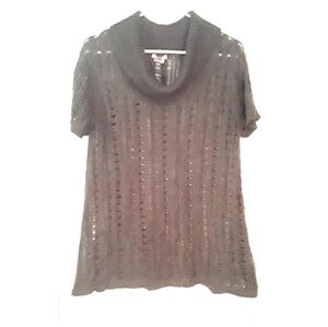 Nubby Mockneck Sheer Green Top